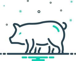 mix icon for pig vector