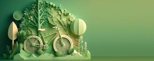 World bicycle day background with copy space, Eco friendly bicycle concept. photo