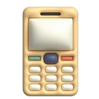 geel handtelefoon 3d illustratie png