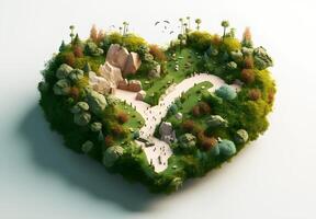 Heart shape made of trees, Earth Day. photo