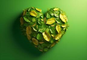 Heart shape made of trees, Earth Day. photo