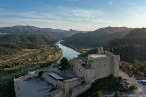 Aerial view of Miravet Castle, Tarragona Spain photo