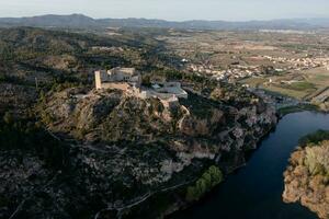 aéreo ver de Miravet castillo, tarragona España foto