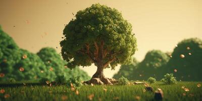 Big Tree growth background, World environment day concept. photo