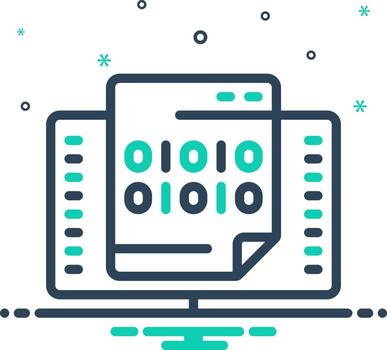 mix icon for binary vector