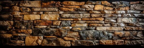 Abstract stone wall texture background. Created photo