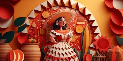 Festa junina background, Brazilian party and Latin american festival. photo