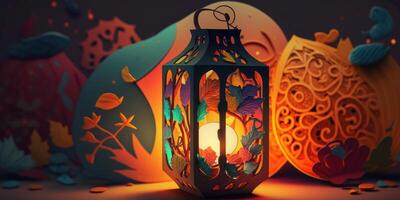 Festa junina lantern background, Brazilian party and Latin american festival. photo