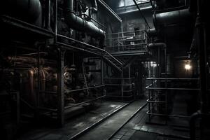 industrial oscuro antecedentes. ai generado foto