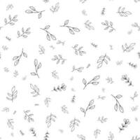 Bold Black hand drawn Floral spring  abstract seamless pattern on white background photo