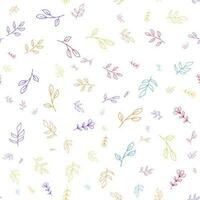 Colorful hand drawn Floral spring  abstract seamless pattern on white background