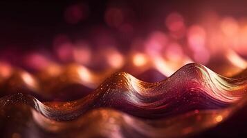 Rose Gold Bokeh Shiny Abstract Background. photo