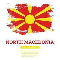 norte macedonia bandera con cepillo trazos independencia día. vector