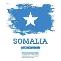 Somalia bandera con cepillo trazos independencia día. vector
