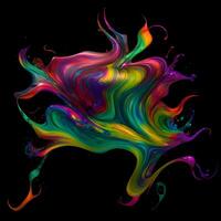 Abstract colorful splash background ,Watercolor swirling splash painting texture, Paint splashes on black background, photo