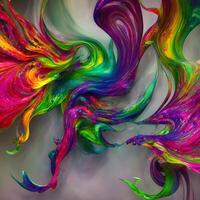 Abstract colorful splash background ,Watercolor swirling splash painting texture, Paint splashes on black background, photo