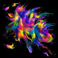 Abstract colorful splash background ,Watercolor swirling splash painting texture, Paint splashes on black background, photo