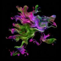 Abstract colorful splash background ,Watercolor swirling splash painting texture, Paint splashes on black background, photo