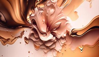 A Minimalistic Abstract Texture of Rose Gold Paint. photo