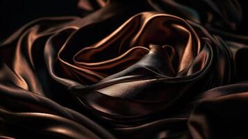 Black and Gold Fabric in Wavy Bokeh Abstract Background. photo