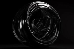 3D render of abstract detailed shape black futuristic background. photo