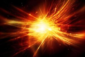 Bright solar flare design background. photo