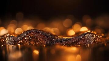 Black and Gold Bokeh Shiny Abstract Background. photo