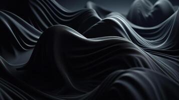 Black Fabric in Wavy Bokeh Abstract Background. photo