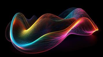 Abstract 3D Wave in Neon Holographic Motion. photo