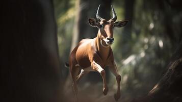 Bongo Antelope in the Jungle. Generative AI photo