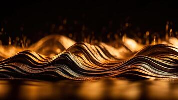 Black and Gold Bokeh Shiny Abstract Background. photo