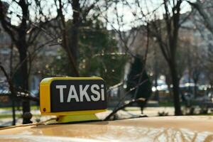 Taxi car in the street in Istanbul photo