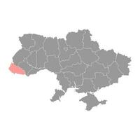 Zakarpattia oblast map, province of Ukraine. Vector illustration.