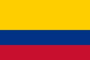 Colombia flag, official colors and proportion. Vector illustration.