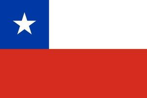 Chile flag, official colors and proportion. Vector illustration.