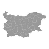 Bulgaria gris mapa con provincias vector ilustración.