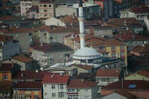 high angle view of Istanbul city buildings photo