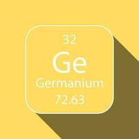 germanio símbolo con largo sombra diseño. químico elemento de el periódico mesa. vector ilustración.