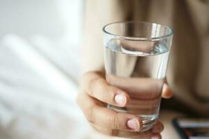 participación un vaso de agua con Copiar espacio foto