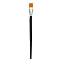 Flat synthetic paint brush isolated on a white background. Stock photo