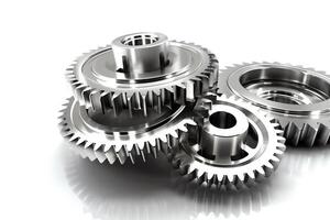 3Dillustration of gears on white background. photo