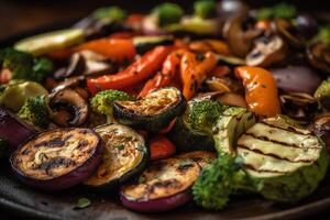 Closeup of grilled vegetables. photo