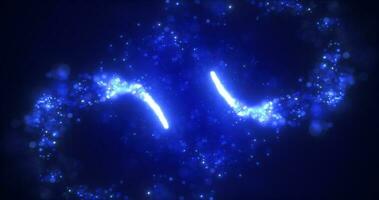 líneas de energía azul abstractas con bokeh mágico de partículas, fondo abstracto foto