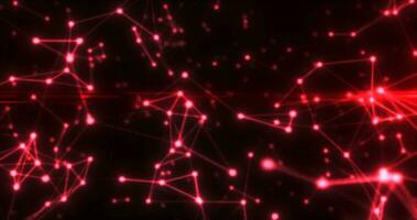 Abstract red energy lines plexus triangles magical bright glowing futuristic hi-tech background photo