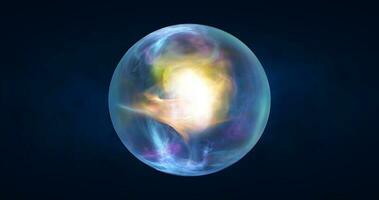 Abstract ball sphere planet iridescent energy transparent glass energy abstract background photo
