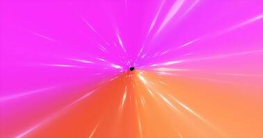 Abstract glowing space tunnel flying at high speed from bright energy futuristic high-tech lines background photo