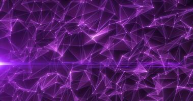 Abstract purple glowing energy lines and triangles plexus triangulation scientific futuristic high tech background photo