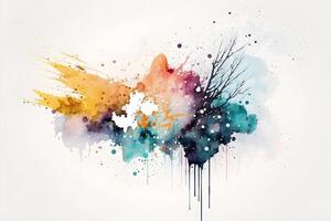 content, Abstract colored watercolor on a white background. Spot of paint. The color is absorbed into the paper. photo