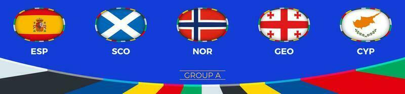 Group A qualifies for the 2024 European football tournament. vector