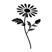 illustration vector graphic of chamomile flower in a white background. Perfect for icon, symbol, tattoo, screen printing, etc.